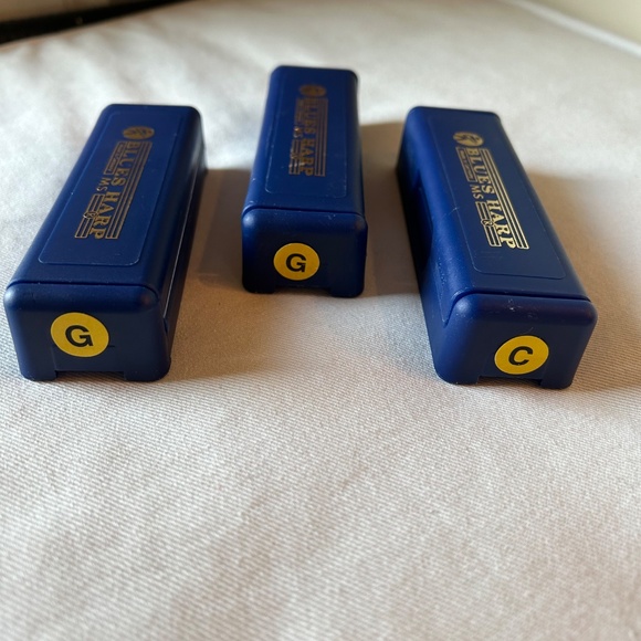 Set of 3 Hohner Blues Harp Harmonicas - Keys of G & C - Picture 4 of 6